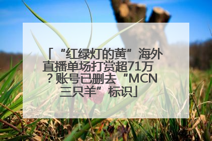 “红绿灯的黄”海外直播单场打赏超71万？账号已删去“MCN三只羊”标识